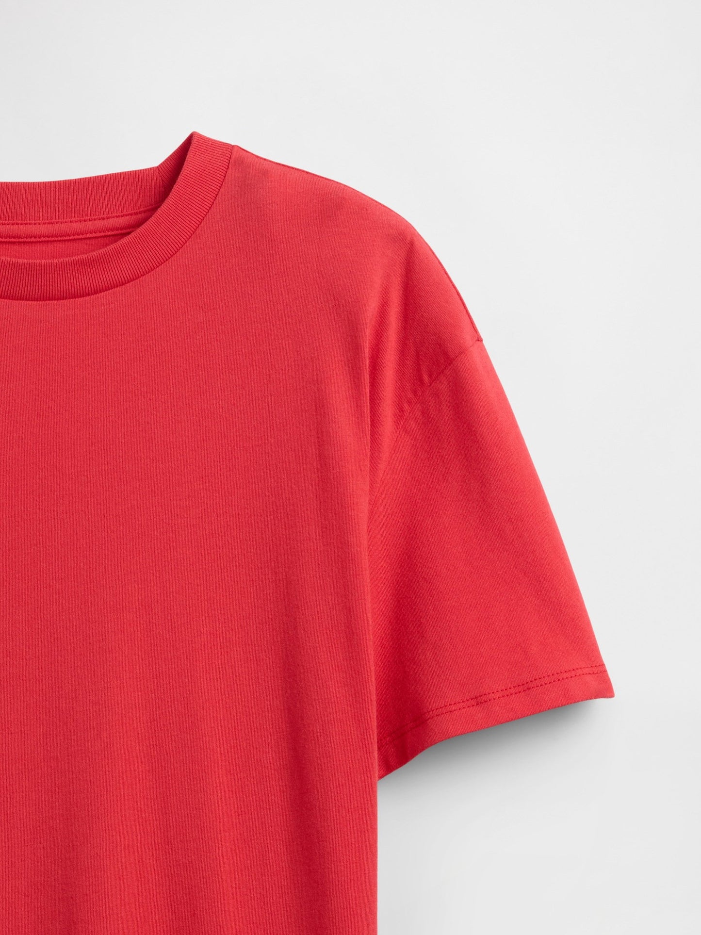 Kırmızı Everyday Soft Relaxed Bisiklet Yaka T-shirt