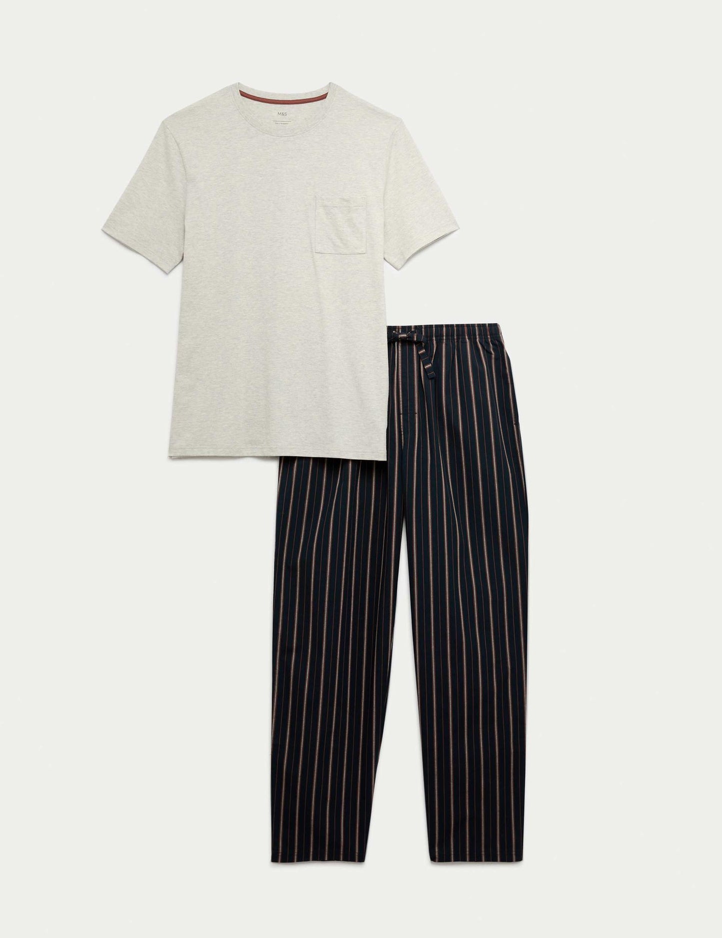 Saf Pamuklu Çizgili Pijama Takımı