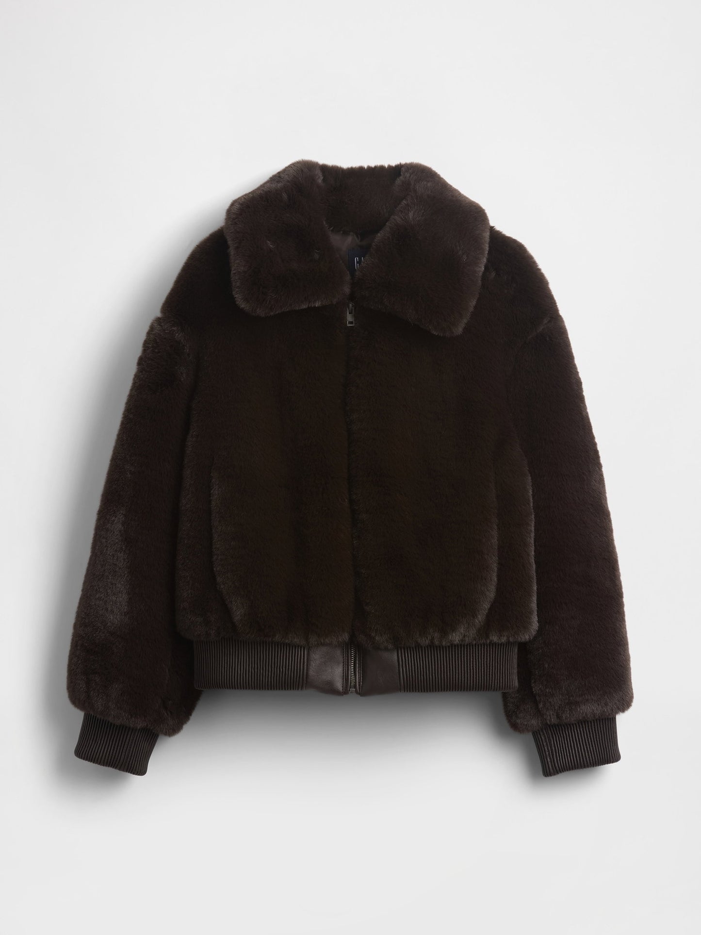 Koyu Kahverengi Faux-fur Bomber Ceket