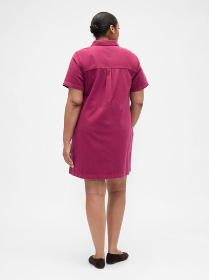 Pembe Denim Mini Elbise