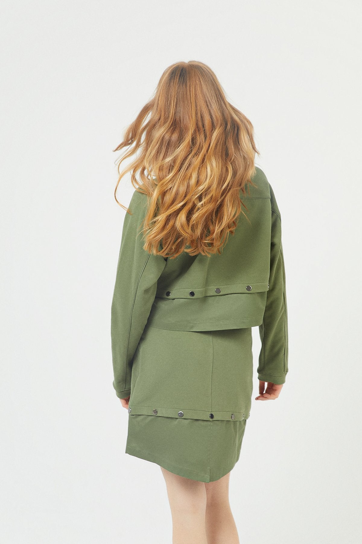 Haki Geniş Kesim Sweatshirt