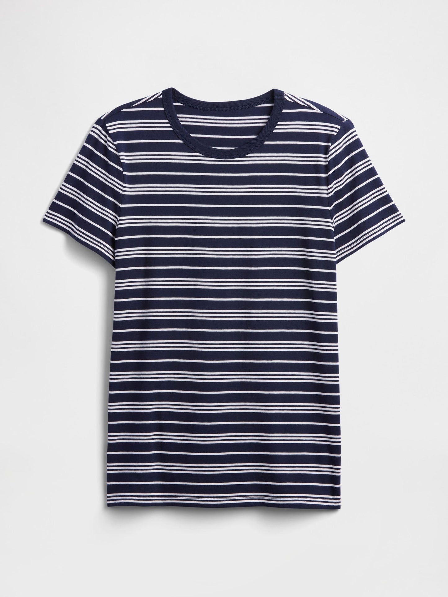 Lacivert Çizgili Crewneck T-shirt