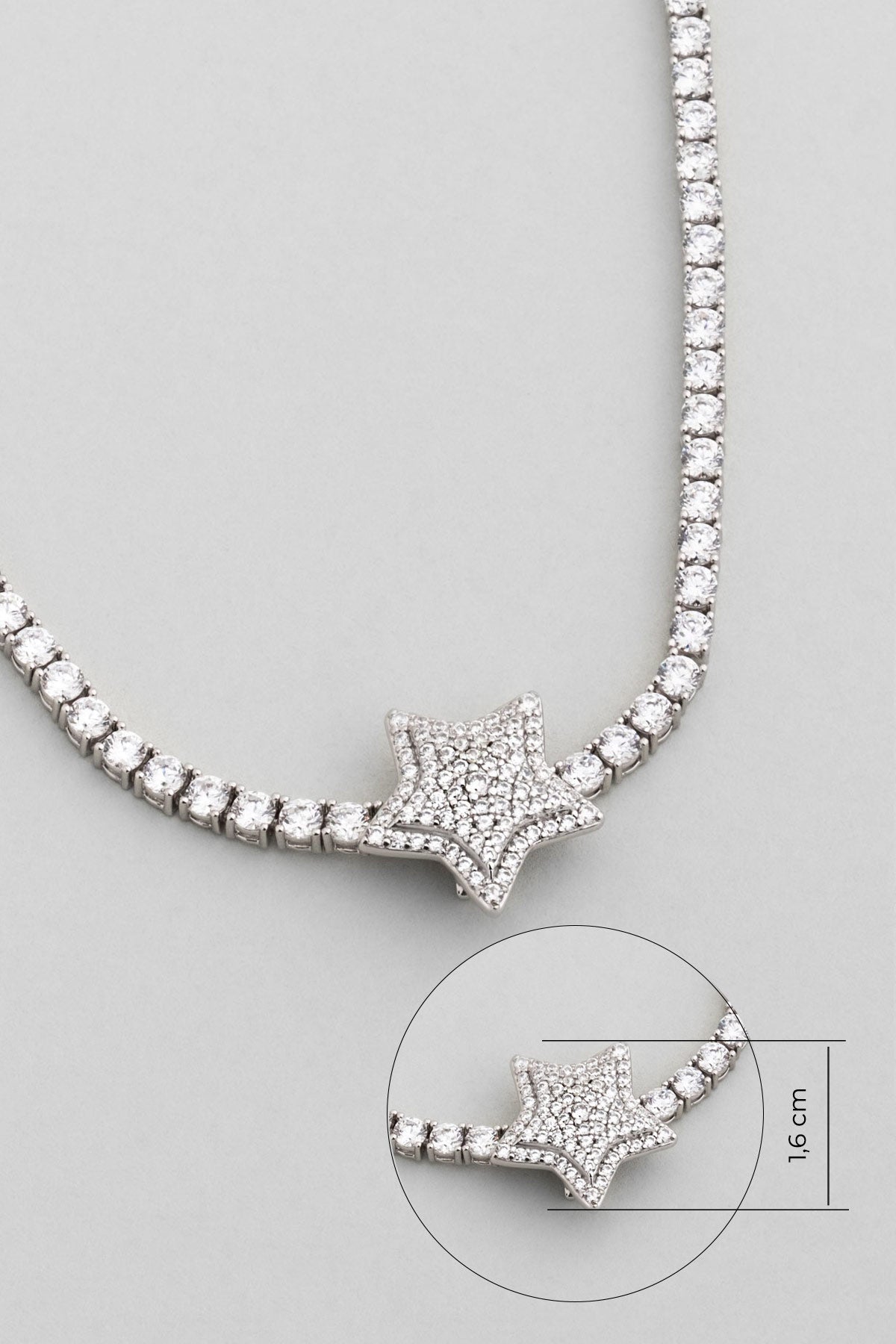 Seher Yıldızı 18 Ayar Beyaz Altın Kaplama Gümüş Charm 5212530199