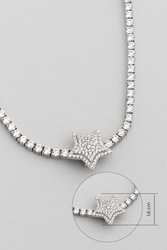 Seher Yıldızı 18 Ayar Beyaz Altın Kaplama Gümüş Charm 5212530199