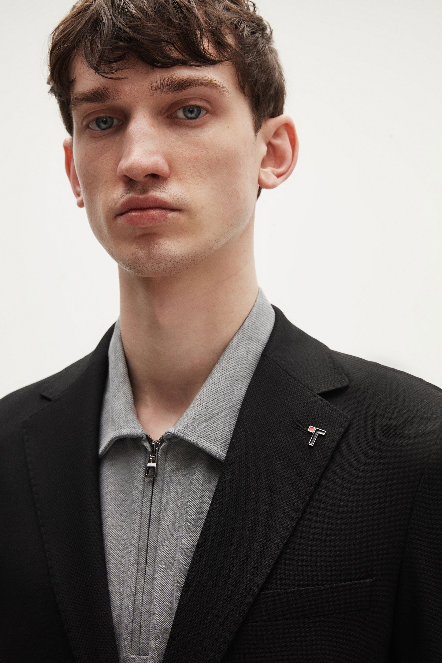 Tween Slim Fit Siyah Armürlü Kumaş Ceket