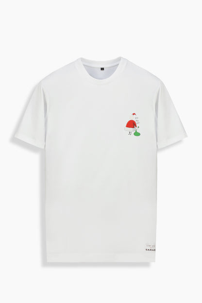 Santa O Yaka Regular Fit Beyaz Tişört