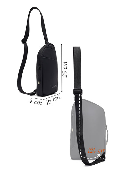D-pack Unisex Siyah Mini Kumaş Çapraz Çanta
