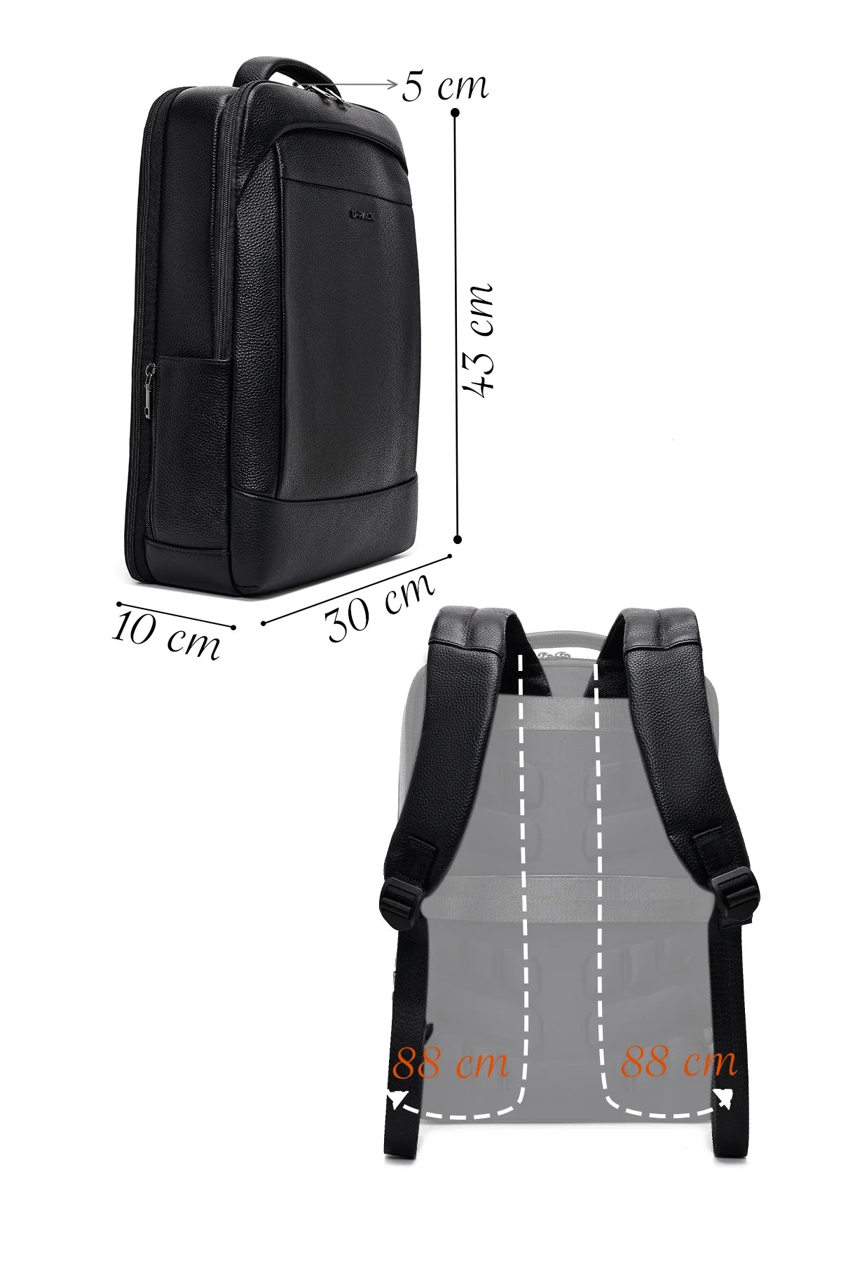 D-pack Unisex Siyah Teknolojik Deri Sırt Çantası