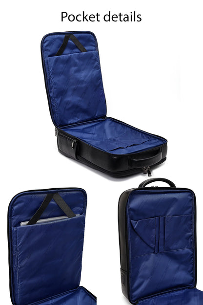 D-pack Unisex Siyah Teknolojik Deri Sırt Çantası