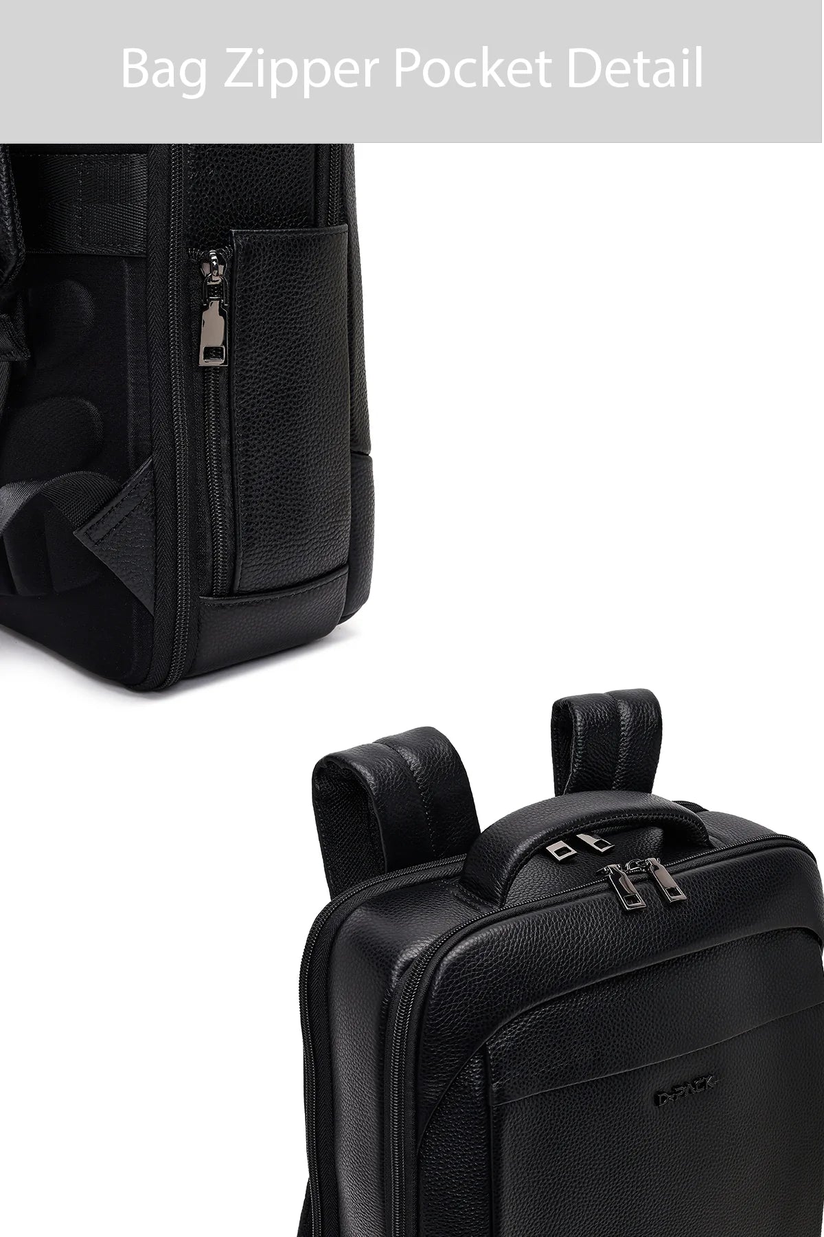 D-pack Unisex Siyah Teknolojik Deri Sırt Çantası