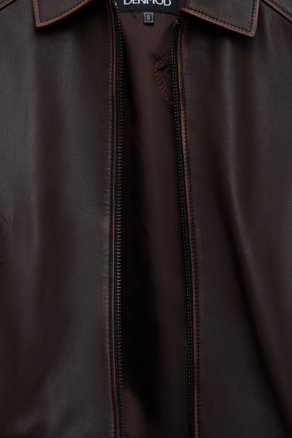 Love Kadın Kahverengi Gömlek Yaka Vintage Oversize Deri Ceket