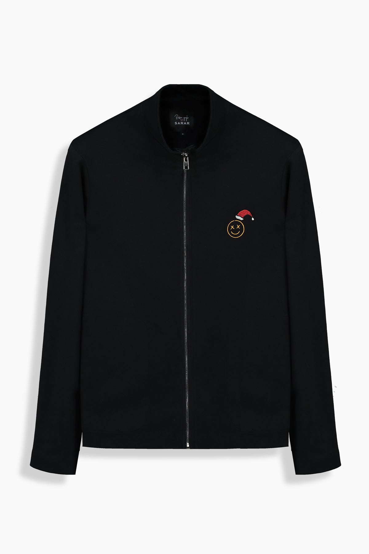 Rento Santa Relax Fit Siyah Fermuarlı Sweatshirt
