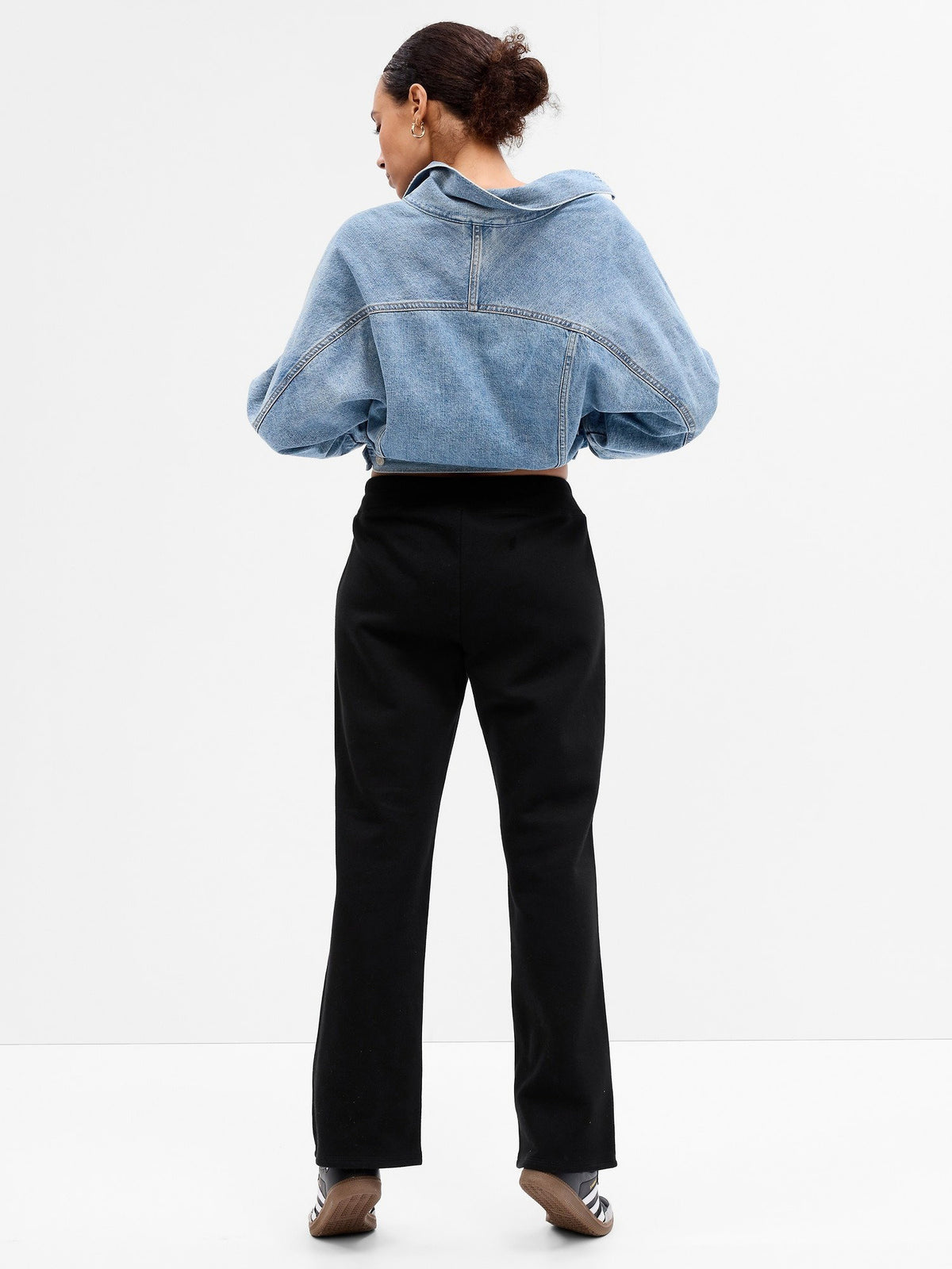 Siyah Gap Logo Bootcut Fleece Eşofman Altı