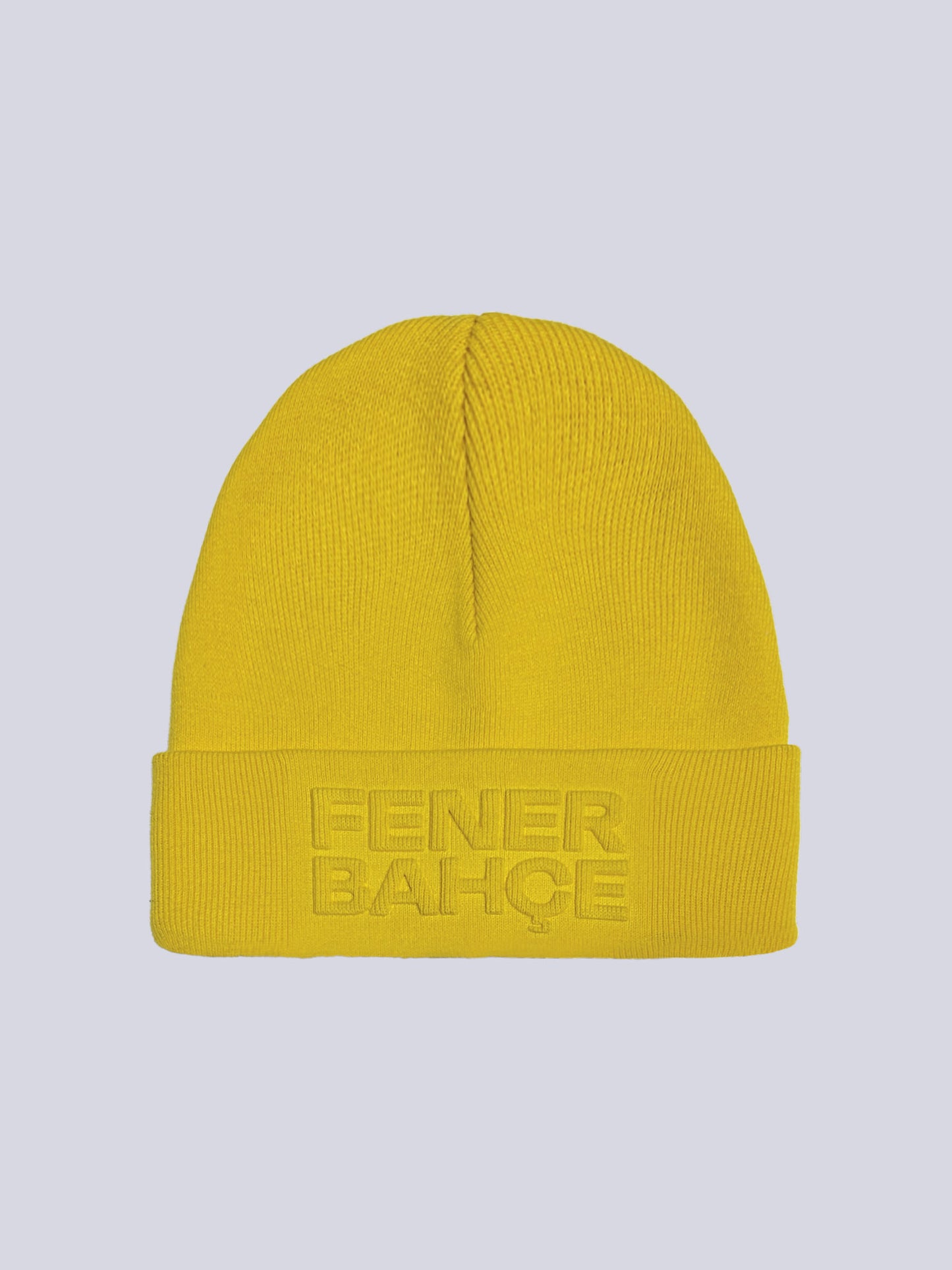 Fenerbahçe Sarı Gofre Baskılı Unisex Bere