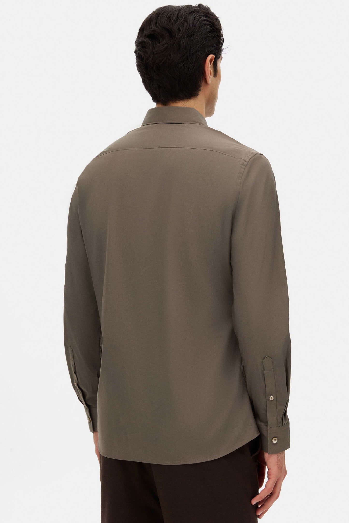 Tween Slim Fit Haki Düz Gömlek