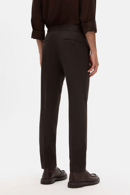 Tween Regular Fit Kahverengi Düz Kumaş Pantolon