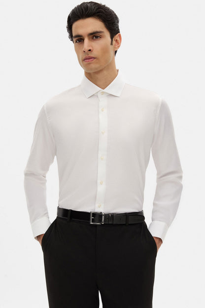 Tween Slim Fit Beyaz Düz Gömlek