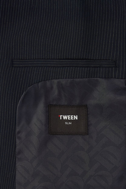 Tween Slim Fit Lacivert Çizgili Takim Elbise