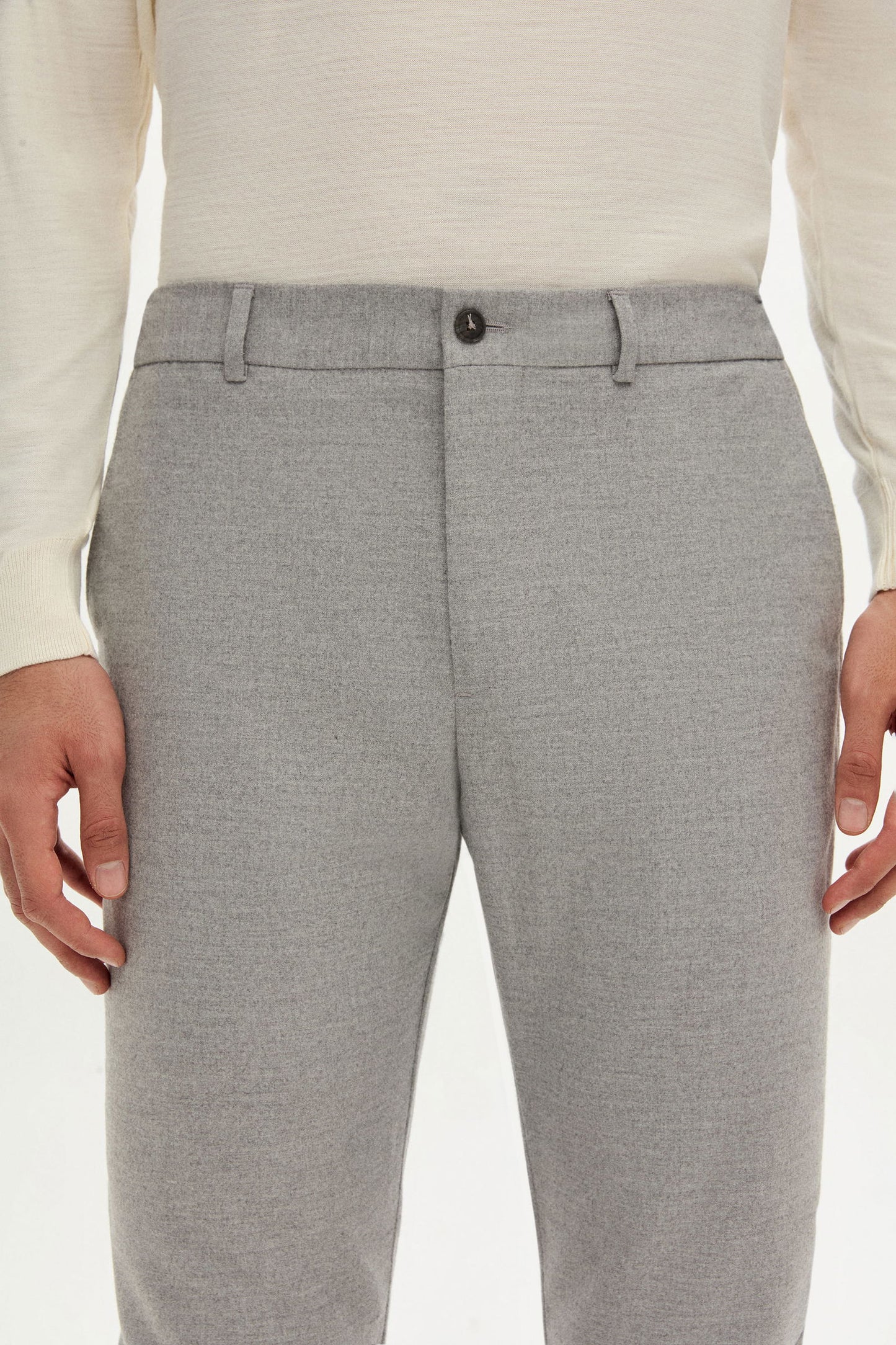 Tween Relaxed Fit Gri Düz Kumaş Pantolon
