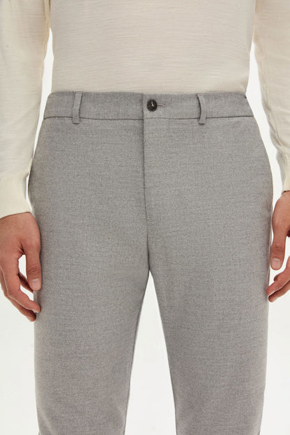 Tween Relaxed Fit Gri Düz Kumaş Pantolon