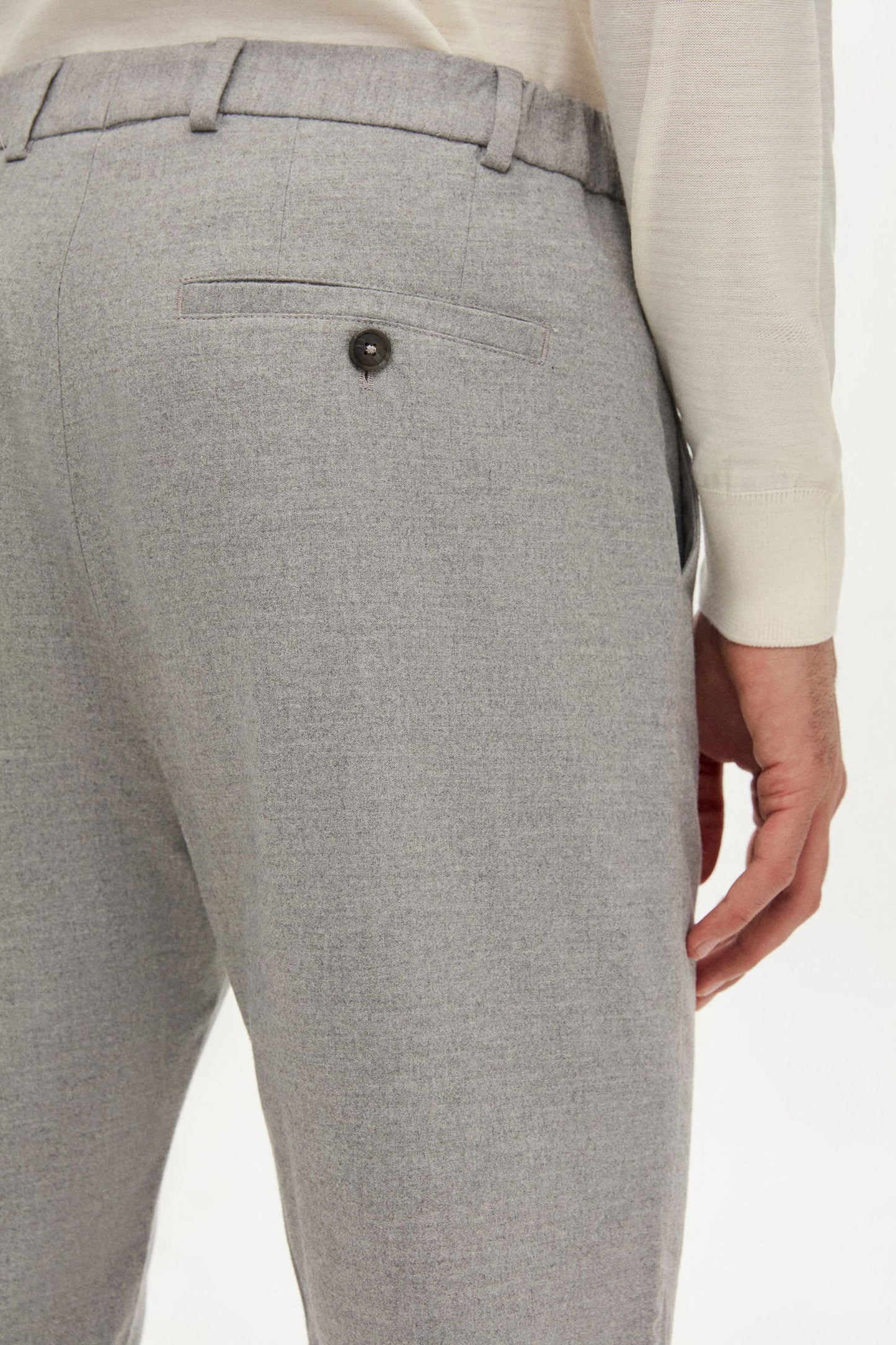 Tween Relaxed Fit Gri Düz Kumaş Pantolon