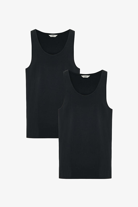 Siyah Erkek Regular Black 2li Atlet