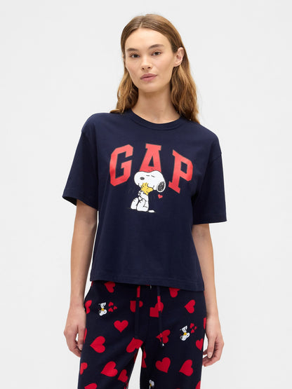 Lacivert Peanuts Boxy Gap Logo T-shirt