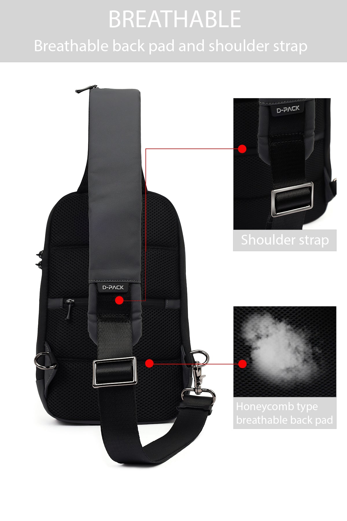D-pack Erkek Gri Teknolojik Çapraz Çanta