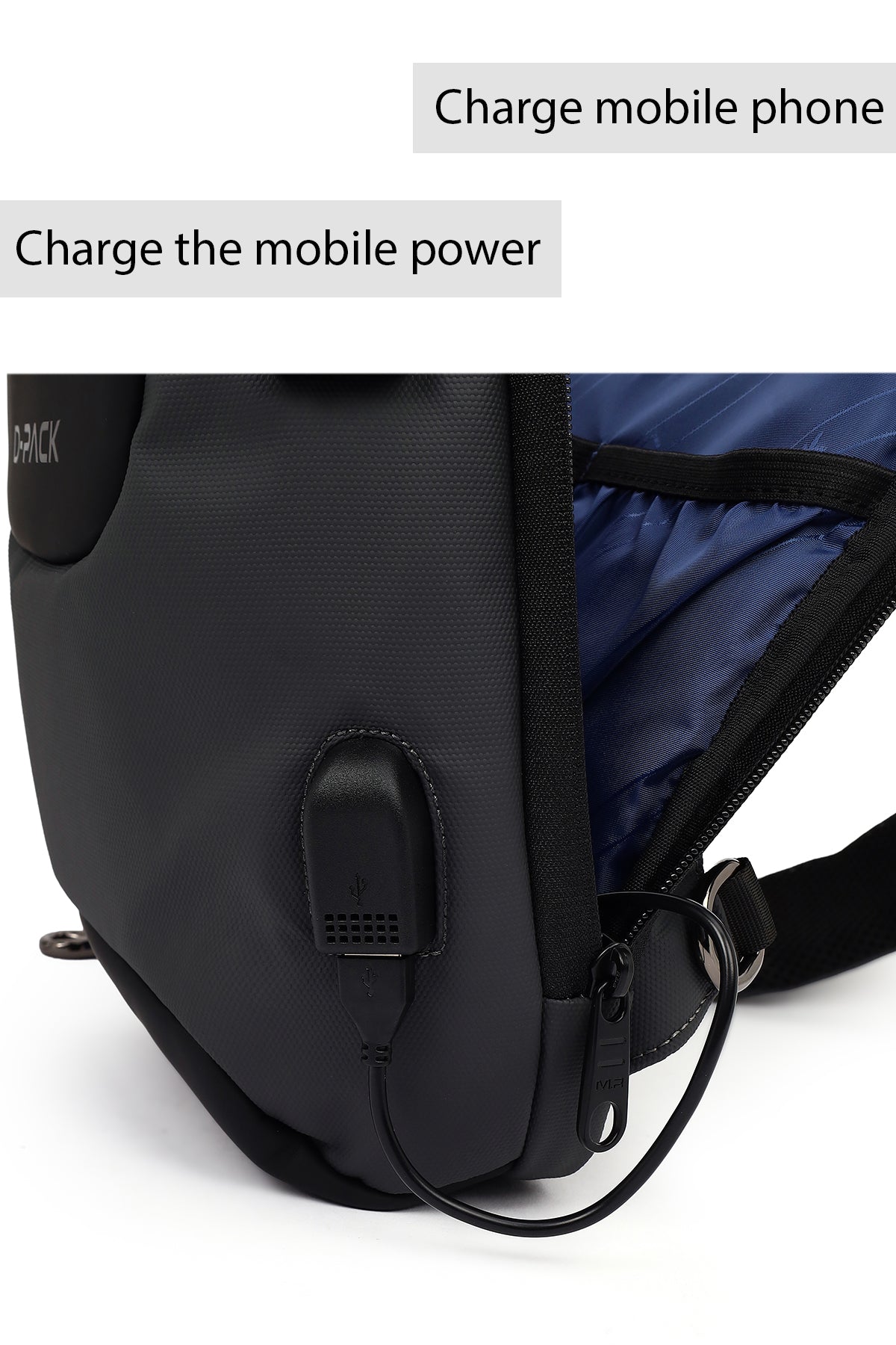 D-pack Erkek Gri Teknolojik Çapraz Çanta
