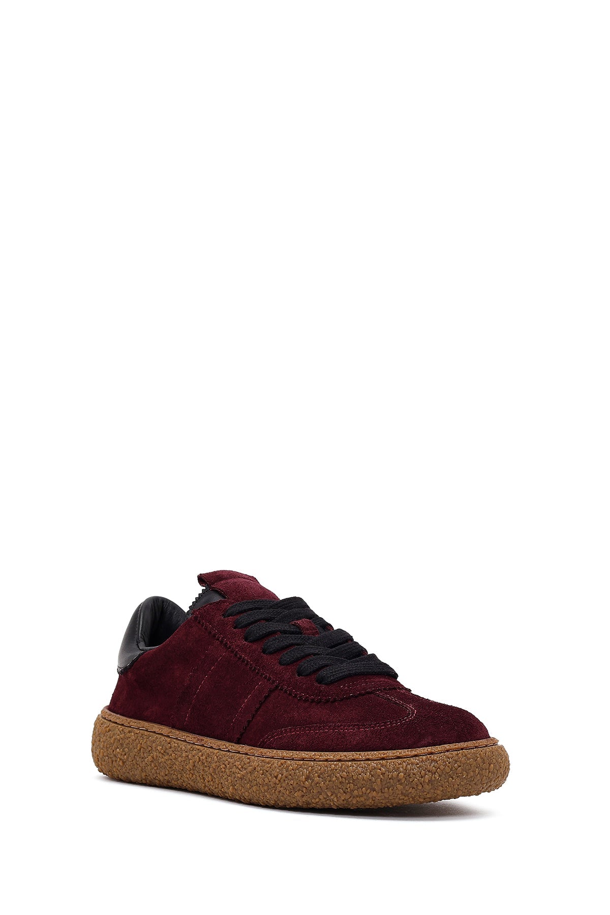Kadın Bordo Süet Deri Sneaker