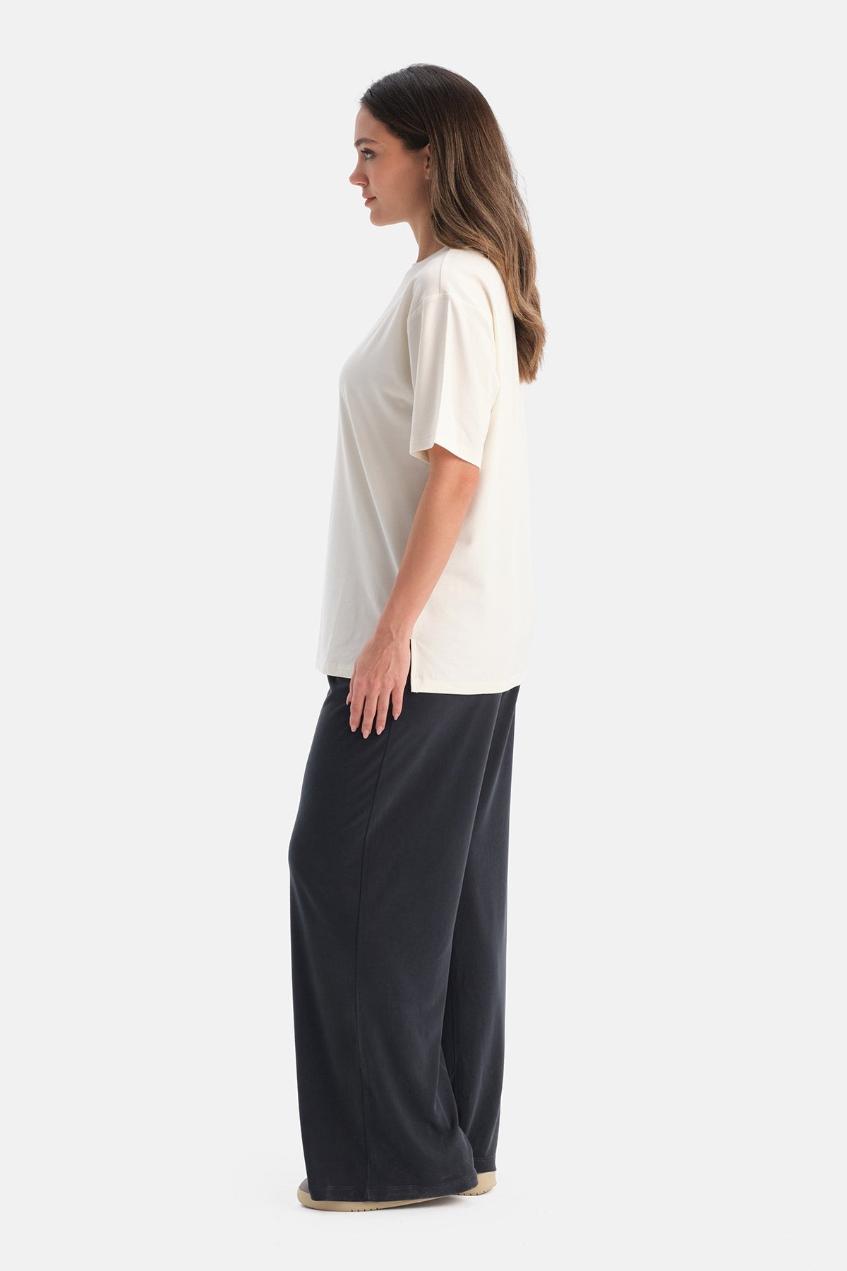 Bisiklet Yaka Oversize Tişört