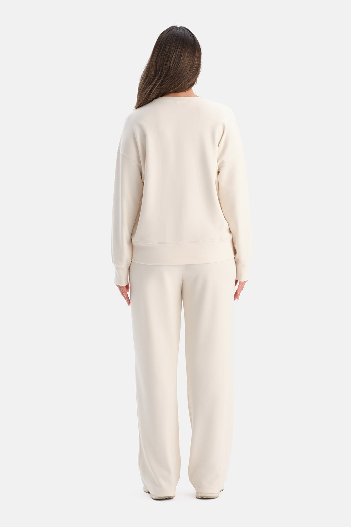 Dikiş Detayli Bisiklet Yaka Sweatshirt