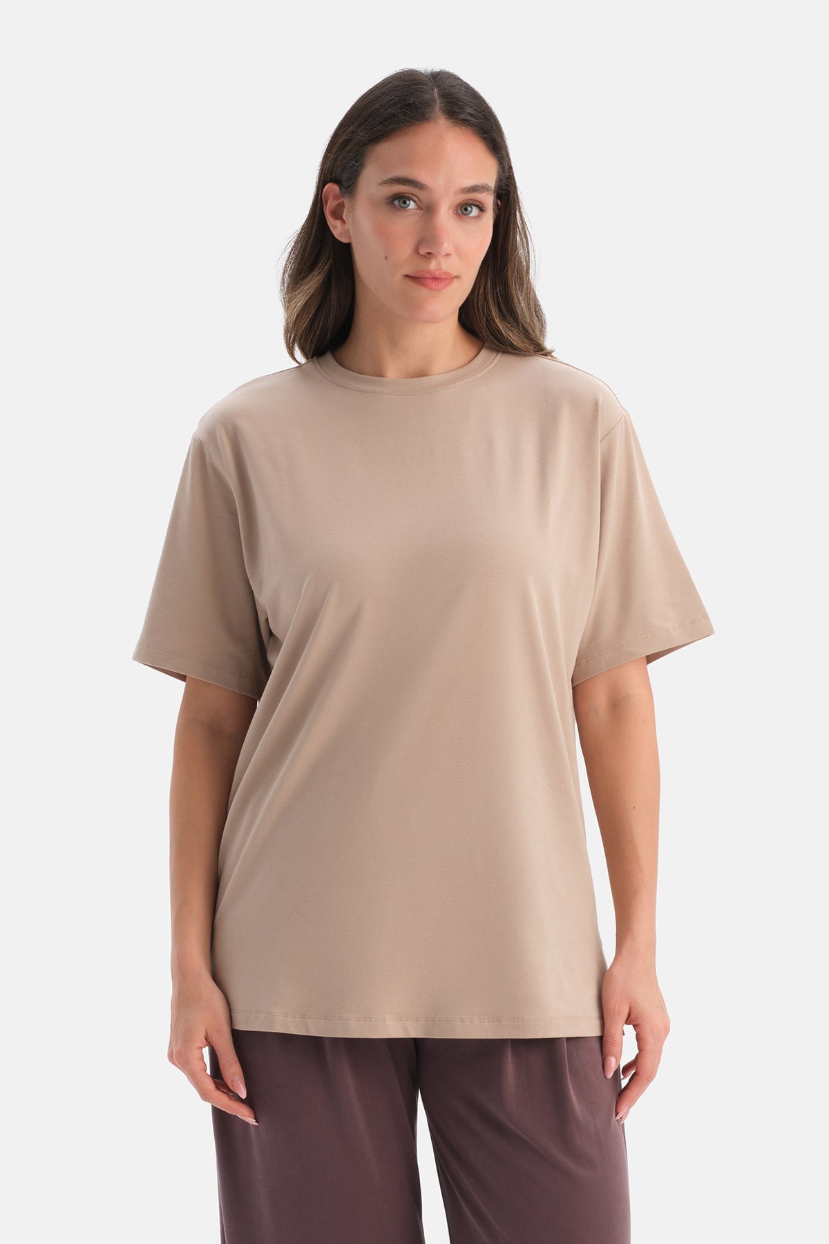 Bisiklet Yaka Oversize Tişört