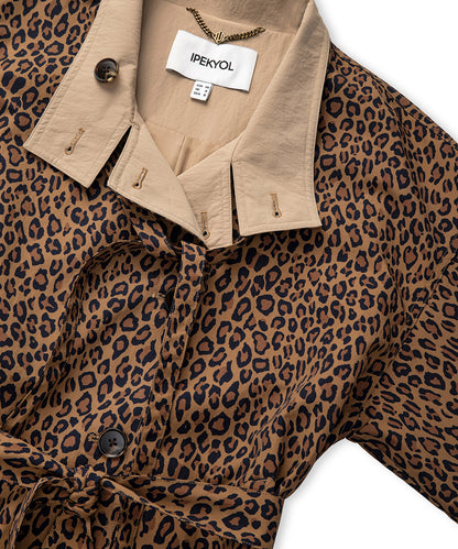 Leopar Desen Trençkot