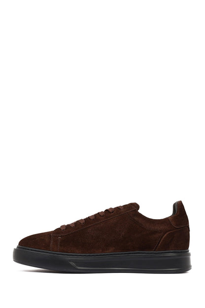 Erkek Kahverengi Bağcıklı Süet Deri Sneaker