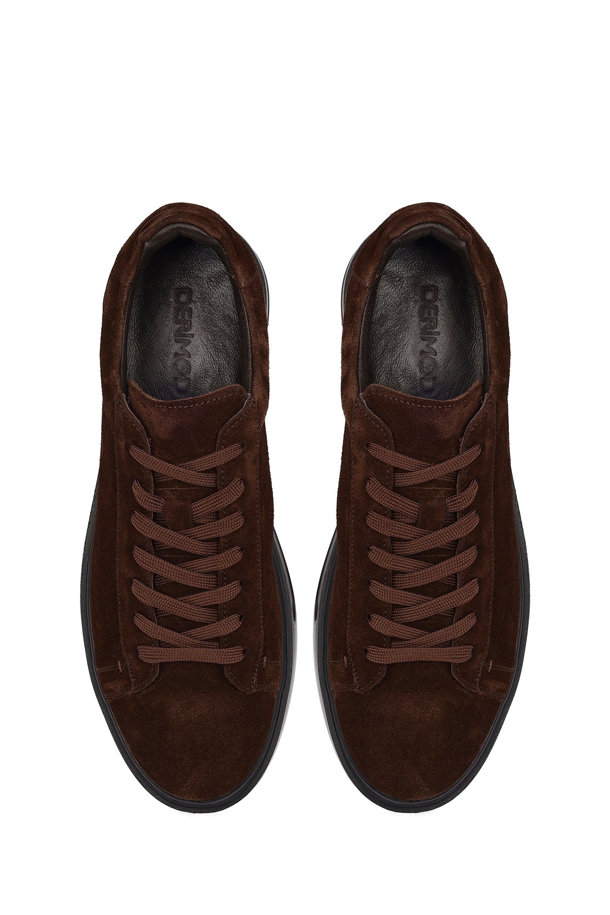 Erkek Kahverengi Bağcıklı Süet Deri Sneaker