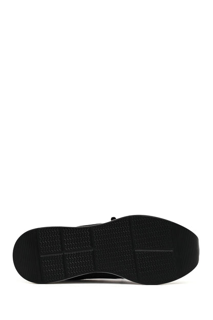 Kadın Siyah Bağcıklı Dolgu Topuklu Sneaker
