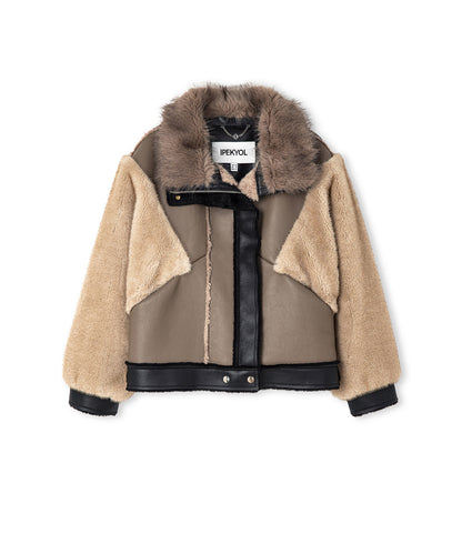 Kumaş Mix Colorblock Mont