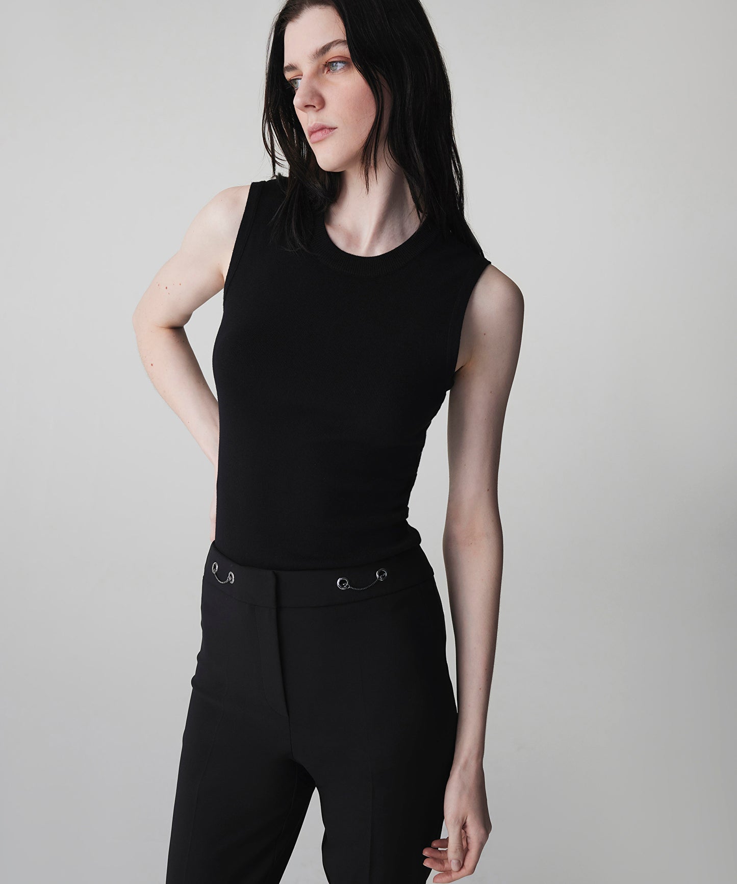 Metal Aksesuarlı Skinny Fit Pantolon