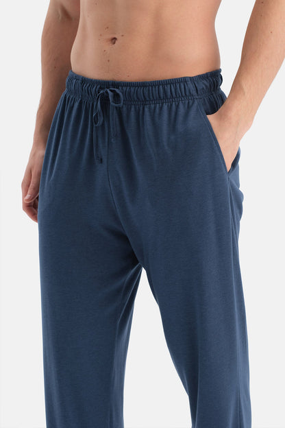 Lacivert Reglan Uzun Kollu Basıc Tişört Pantolon Pijama Takımı