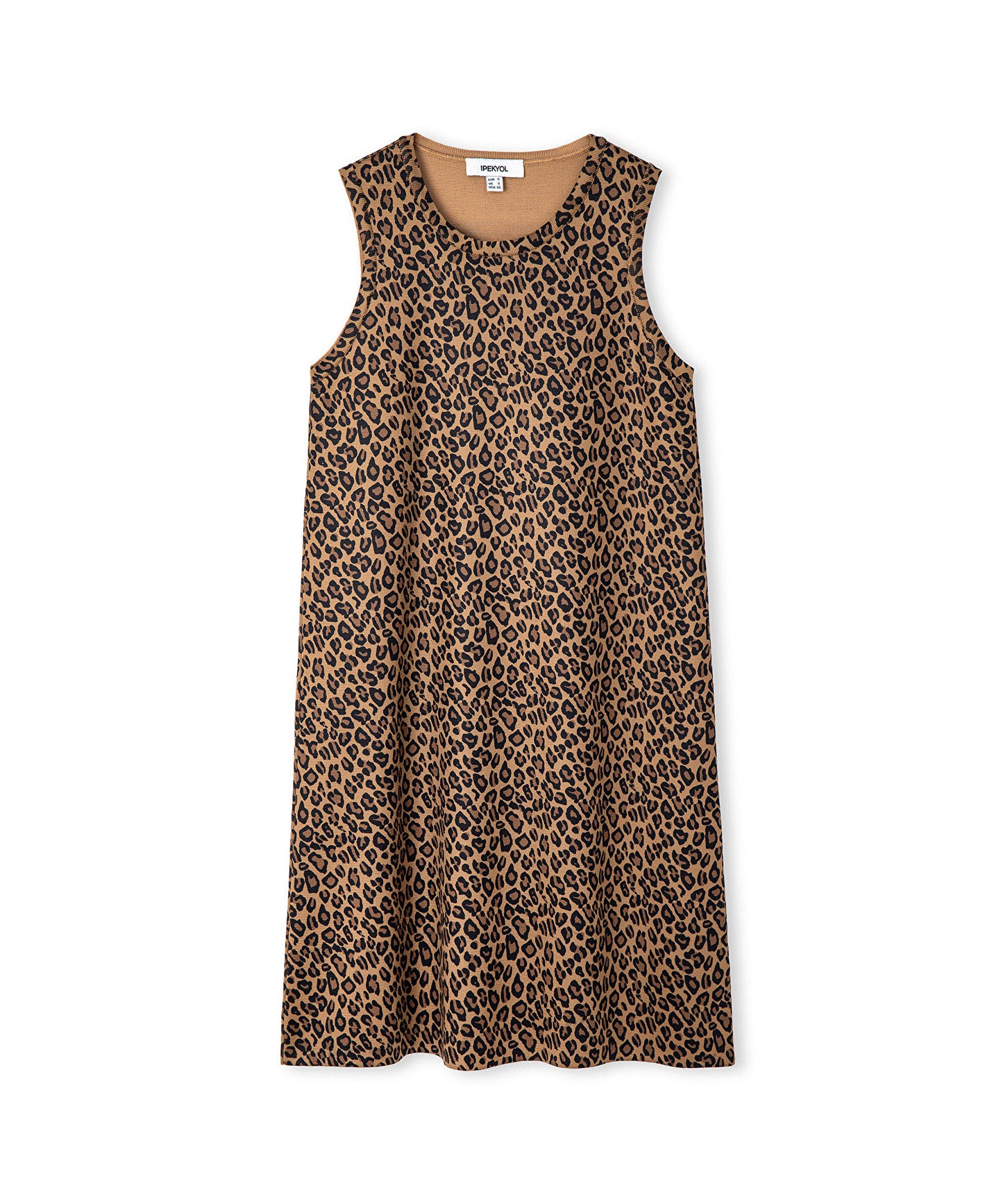 Leopar Desen Triko Elbise