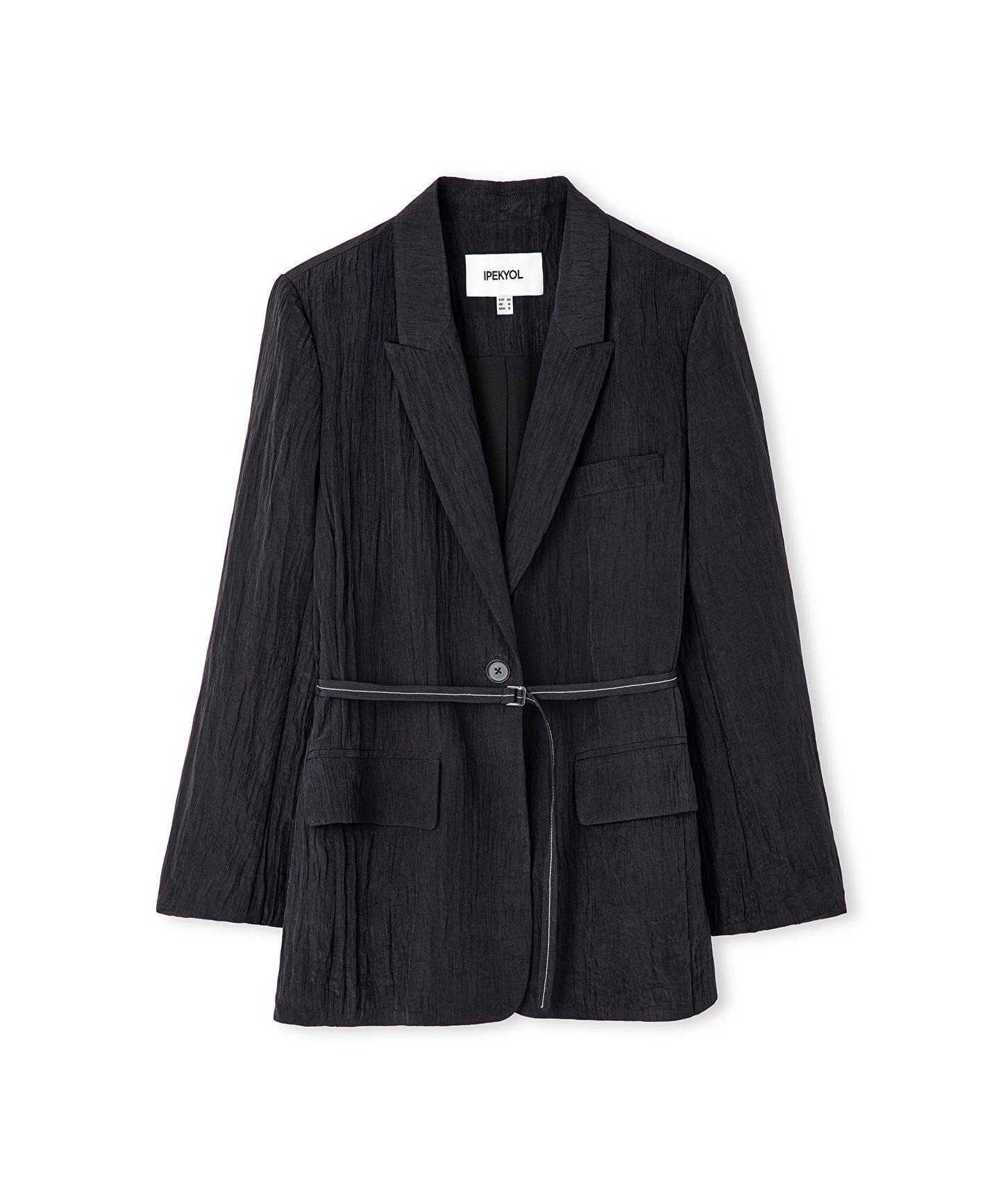 Kırışık Efektli Vatkalı Blazer