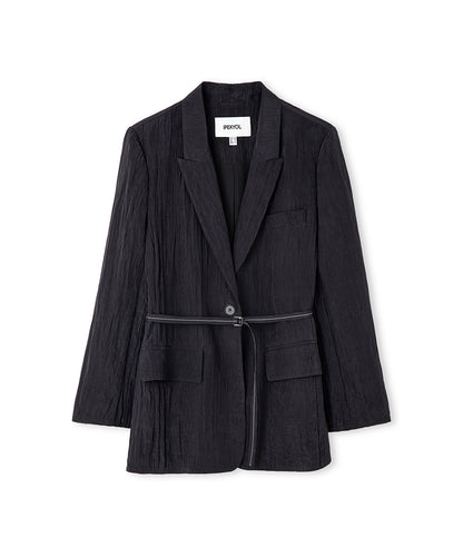 Kırışık Efektli Vatkalı Blazer