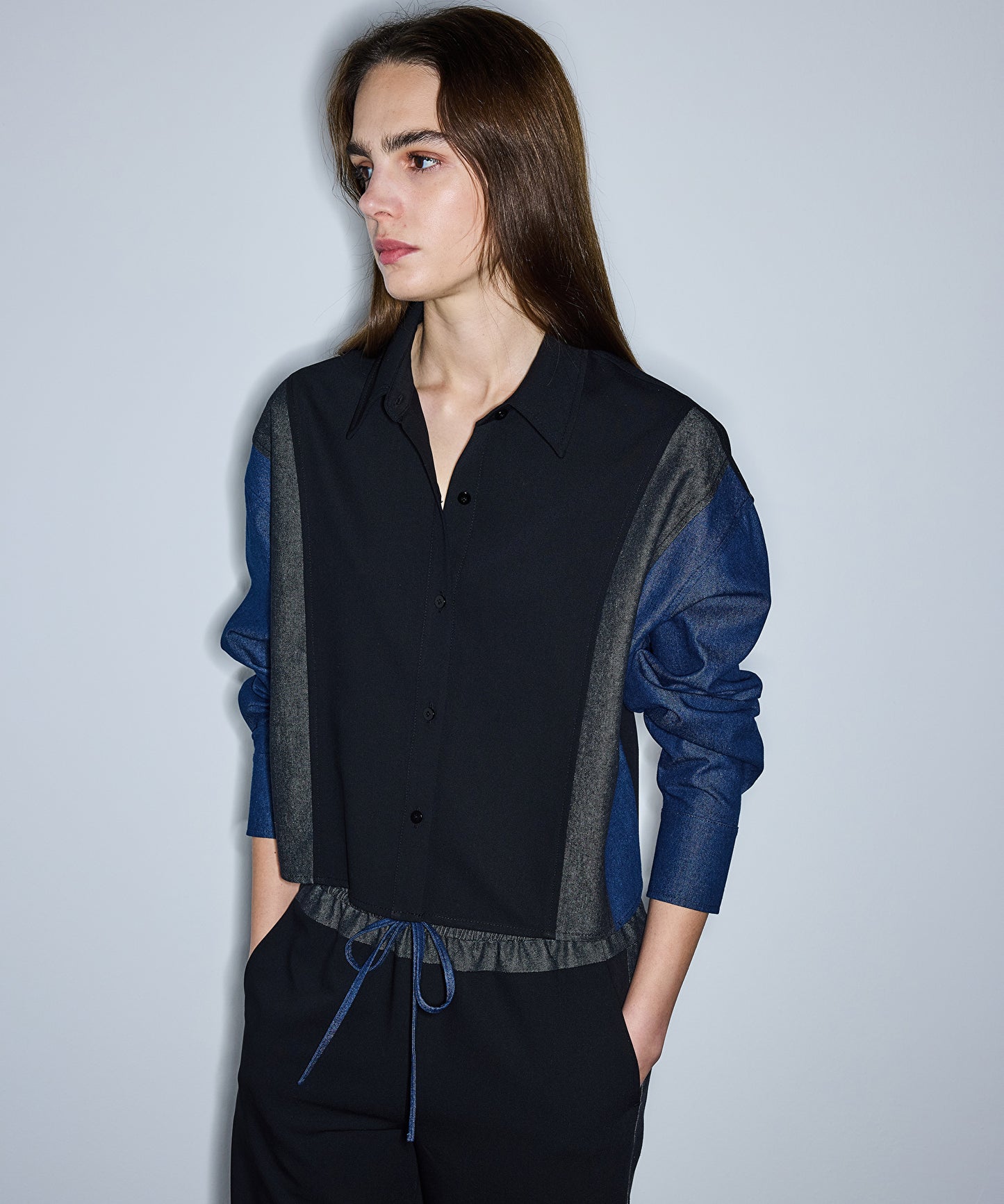 Denim Mix Colorblock Gömlek