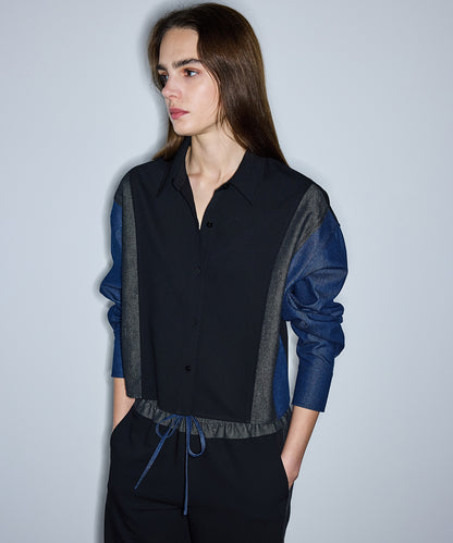 Denim Mix Colorblock Gömlek
