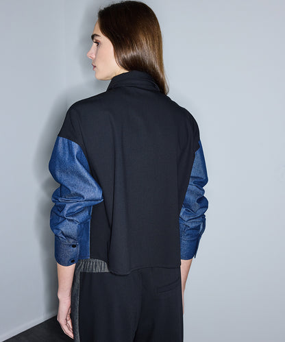 Denim Mix Colorblock Gömlek