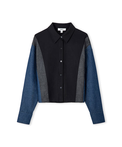 Denim Mix Colorblock Gömlek