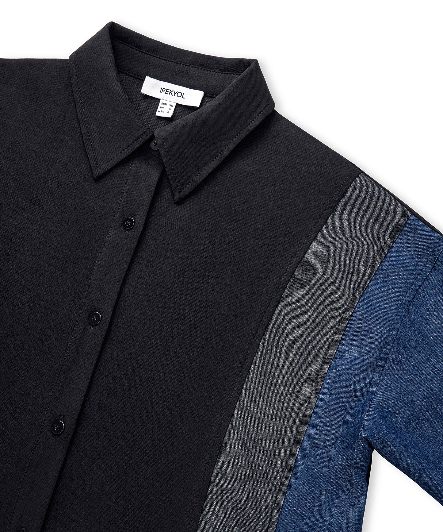 Denim Mix Colorblock Gömlek