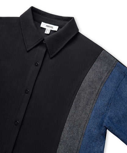 Denim Mix Colorblock Gömlek