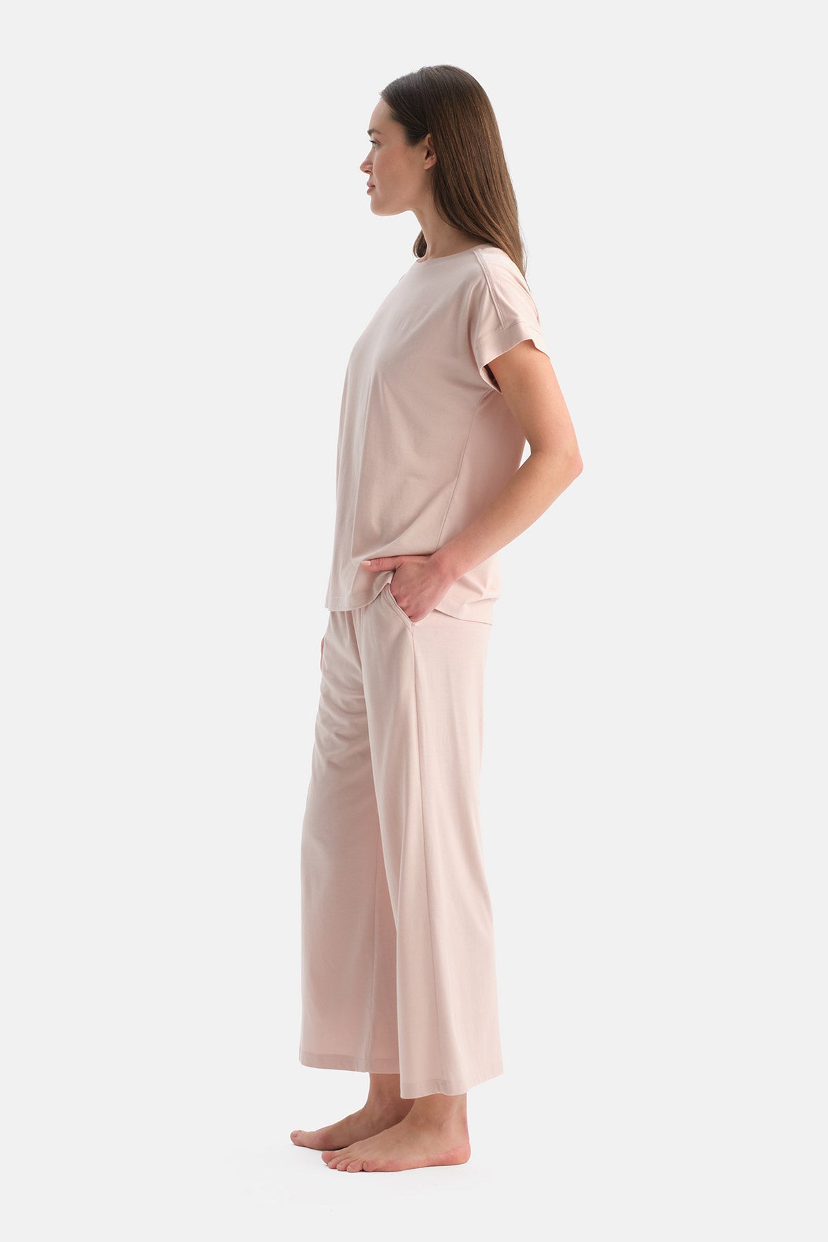 Basic Penye Modal Tişört Pantolon Takim